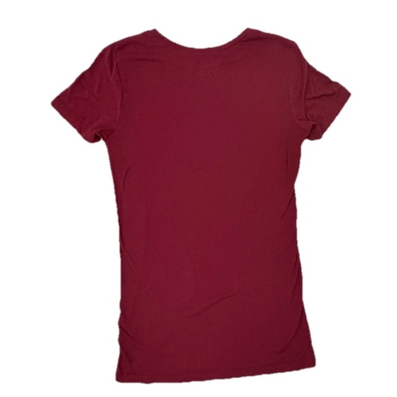 Vans Ladies burgundy port wine Tee Shirt Top Snug Fit sz XS - Picture 2 of 4